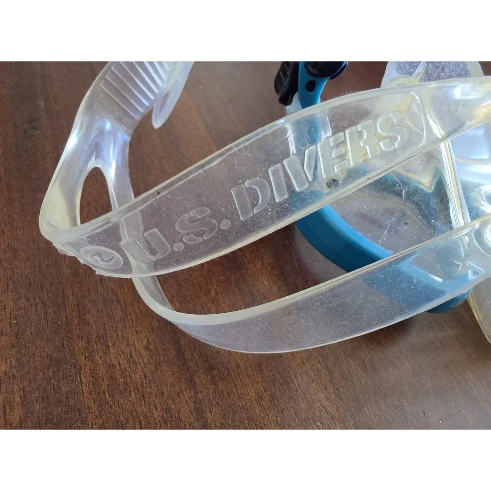 U.S. Divers Snorkeling Set LG Blue Unisex Snorkel Mask Fins Gear Kit